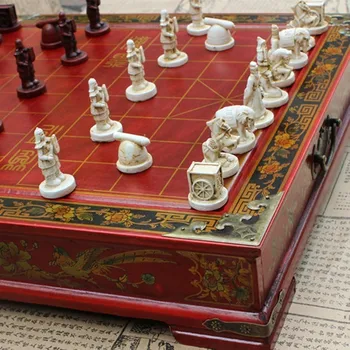 Jogo de xadrez de madeira dobrando placa grande magnética com 34